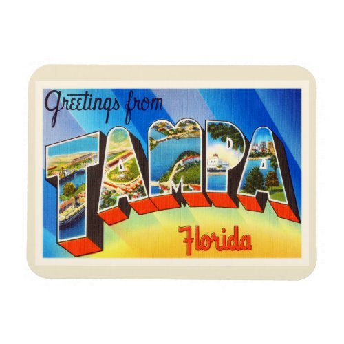 Tampa Florida FL Old Vintage Travel Souvenir Magnet