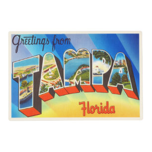 Tampa Florida FL Old Vintage Travel Souvenir Placemat