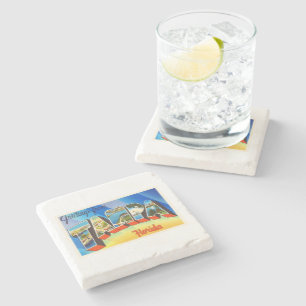 Tampa Florida FL Old Vintage Travel Souvenir Stone Coaster