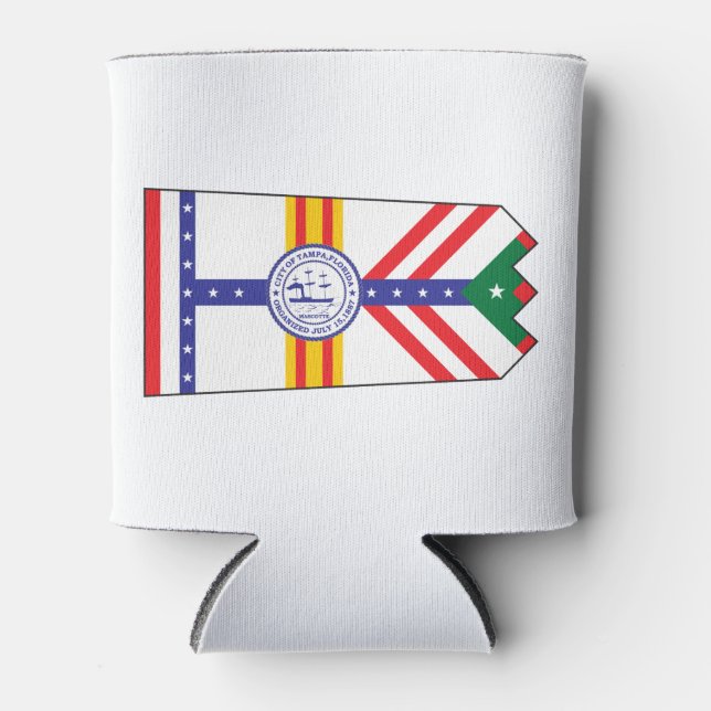 Tampa Florida Flag Can Cooler (Front)