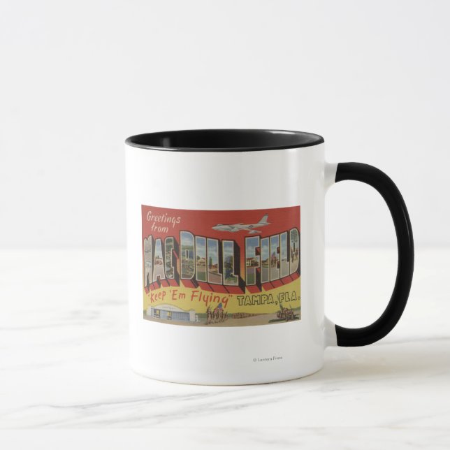 Tampa, Florida - Greetings From Mac Dill Field Mug (Right)