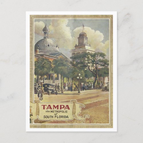 Tampa Florida Metropolis Vintage 1920s  Postcard