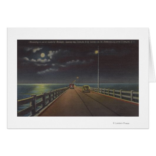 Tampa, Florida - Moonlit View of Gandy Bridge (Front Horizontal)