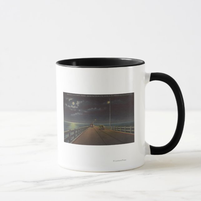 Tampa, Florida - Moonlit View of Gandy Bridge Mug (Right)