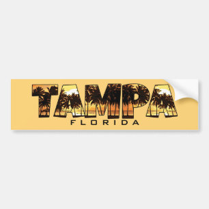 Tampa Florida palm trees bumper sticker