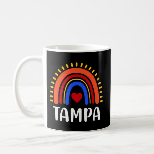 Tampa Florida Rainbow Heart For Coffee Mug