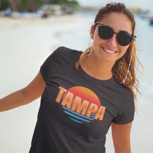 Tampa Florida Retro Sunset T_Shirt