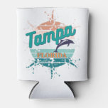 Tampa Florida Retro Vintage Exploding Sunset Can Cooler at Zazzle