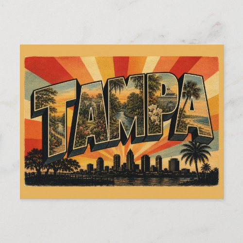 Tampa Florida Riverfront Botanical Garden Art Postcard