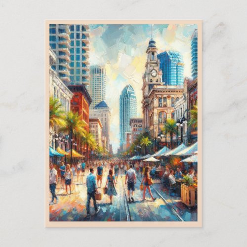 Tampa Florida Street Painting Travel Postcard