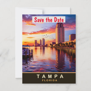 Tampa, Florida, Travel Postcard, Save The Date