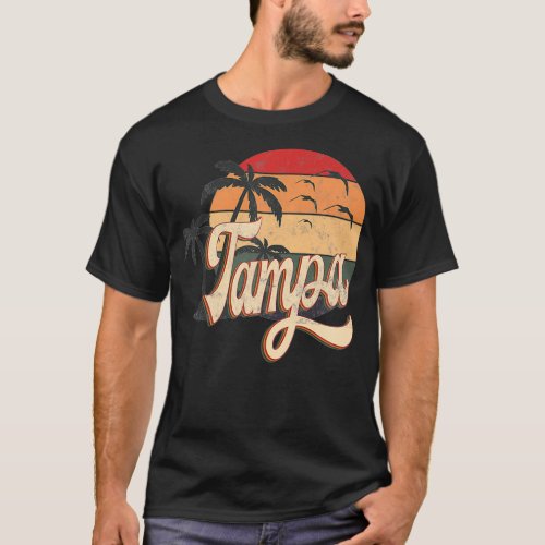 Tampa Florida US Beach Summer Sun Vintage Retro 70 T_Shirt