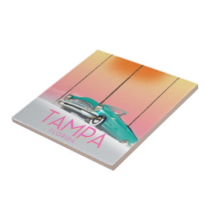 Tampa Florida Vintage style travel poster Ceramic Tile