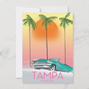 Tampa Florida Vintage style travel poster Invitation