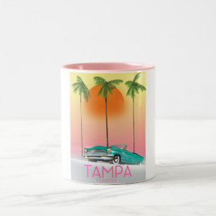 Tampa Florida Vintage style travel poster Two-Tone Coffee Mug