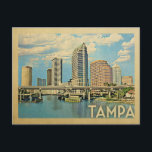 Tampa Florida Vintage Travel Postcard<br><div class="desc">Tampa Florida design in Vintage Travel style featuring an expansive city skyline view.</div>