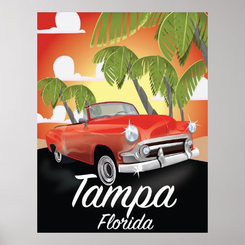 Tampa Florida vintage travel poster