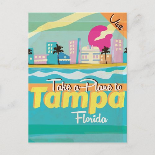 TampaFlorida vintage Travel Poster Postcard