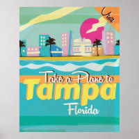 Tampa,Florida vintage Travel Poster. Poster