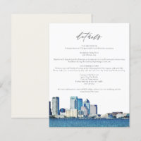 TAMPA FLORIDA Watercolor Skyline Details Card