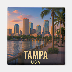 Tampa Florida Waterfront Travel Gift Magnet