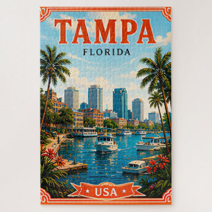 🌴 Tampa Florida Waterfront Vacation Memory🌴 Jigsaw Puzzle