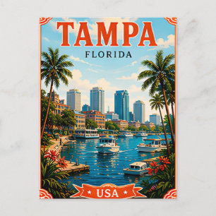 🌴 Tampa Florida Waterfront Vacation Memory🌴 Postcard