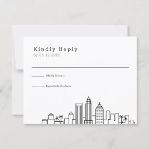 Tampa, Florida Wedding Stylized Skyline RSVP