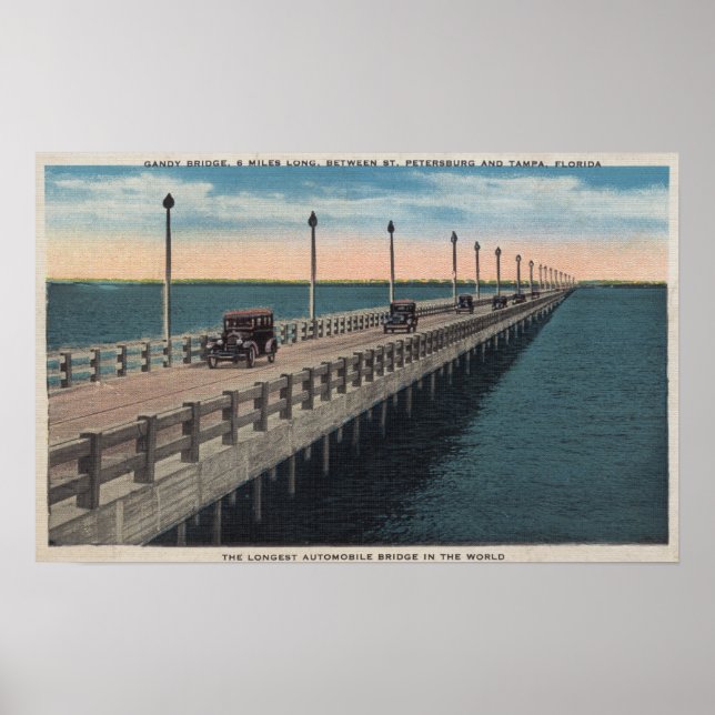 Tampa, FloridaView of Gandy BridgeTampa, FL Poster (Front)