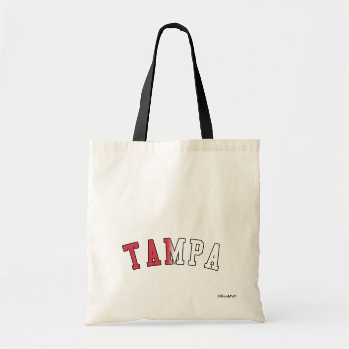 Tampa in Florida State Flag Colors Canvas Bag