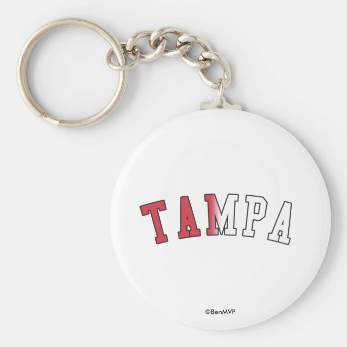 Tampa in Florida State Flag Colors Key Chain