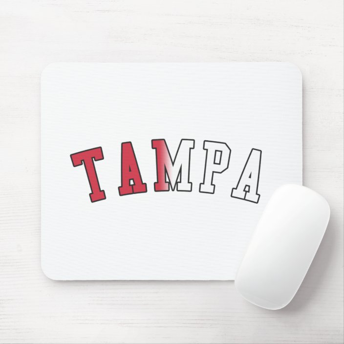 Tampa in Florida State Flag Colors Mouse Pad
