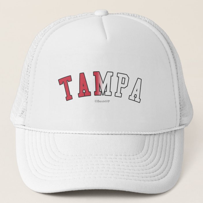 Tampa in Florida State Flag Colors Trucker Hat