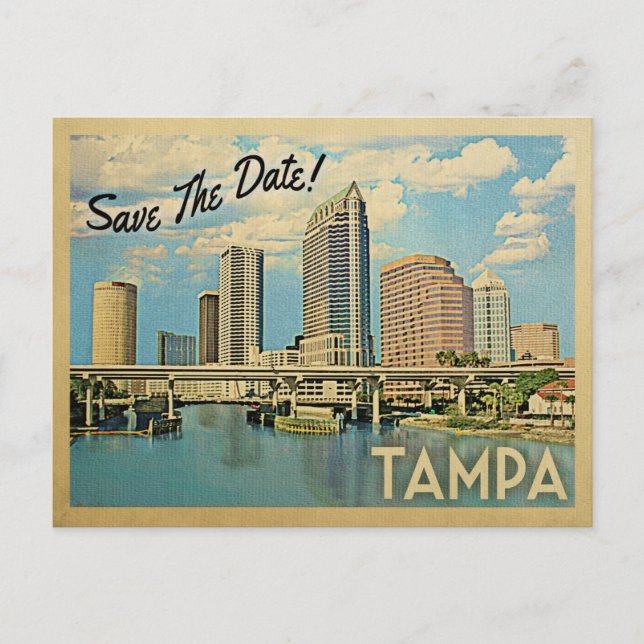 Tampa Save The Date Florida Announcement Postcard (Front)