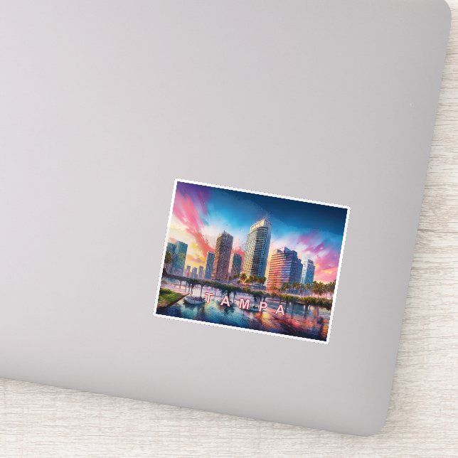 Tampa Skyline Abstract Art  Sticker (Detail)
