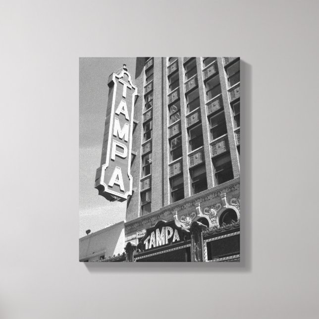 Tampa Theatre Theater Black and White Photo Canvas Print (Front)