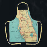 Tampa to Naples Apron<br><div class="desc">A vintage postcard map of Florida showing Boca Grande,  Ft. Myers,  Useppa and more repurposed on an apron. Choose your size and if you like,  pick a different strap color or purchase as is.</div>