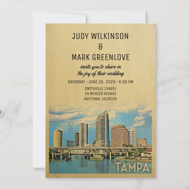 Tampa Wedding Invitation Florida (Front)