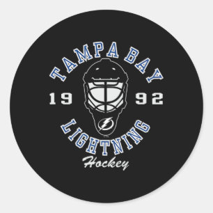 Tampa Y Lightning Hockey Mask Black Officially Lic Classic Round Sticker