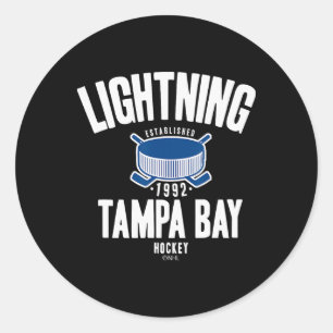Tampa Y Lightning Hockey Puck Black Officially Lic Classic Round Sticker
