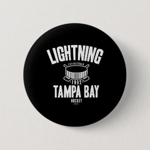 Tampa Y Lightning Hockey Puck Blue Officially Lice Button