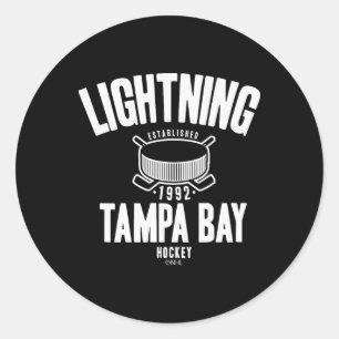 Tampa Y Lightning Hockey Puck Blue Officially Lice Classic Round Sticker
