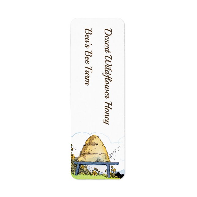Tamper-Evident Rustic Beehive Honey Bee Label (Front)