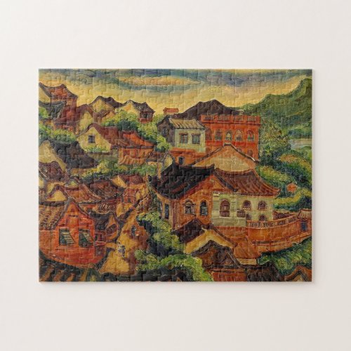 Tamsui  Chen Cheng_Po Taiwan vintage art Jigsaw Puzzle