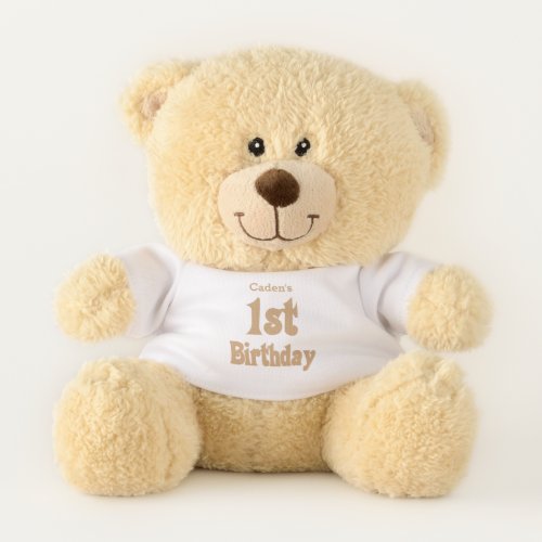 Tan 1st Birthday Personalized From Grandparents Teddy Bear
