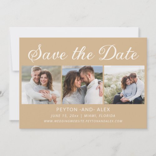 Tan 4_Photo 2_Sided Wedding Save Date  Save The Date