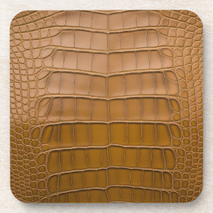 Tan Alligator Pattern Home Decor Beverage Coaster