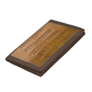 Tan Alligator Pattern Home Decor Tri-fold Wallet
