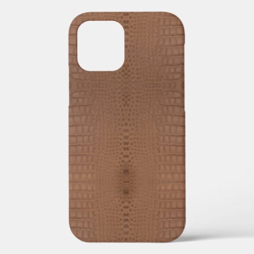 Tan Alligator Print iPhone 12 Case