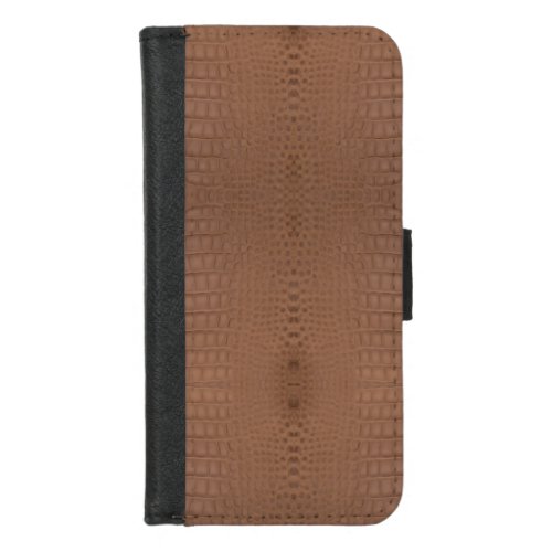 Tan Alligator Print iPhone 87 Wallet Case